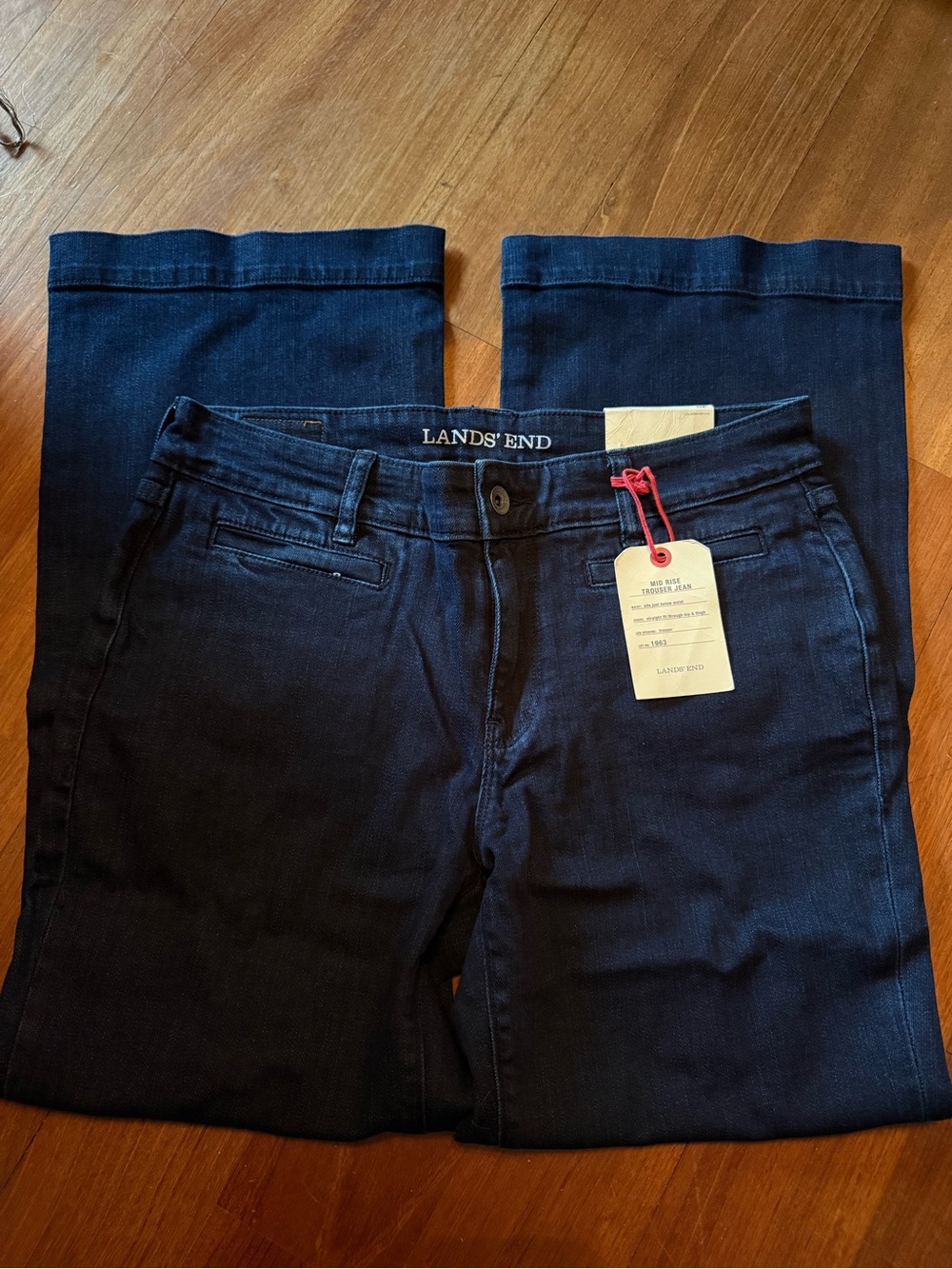 New Lands' End Women's Deep Indigo Trouser Jeans